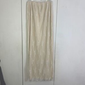 Women's Lace Mesh Midi Skirt Size Small Elastic Waist Boho Y2K